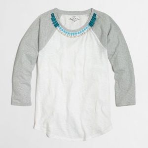 J Crew jeweled baseball tee